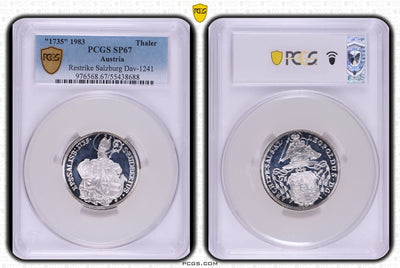 #アンティークコインギャラリア 1735年(1983年) オーストリア ザルツブルク ターラー銀貨 リストライク PCGS SP67