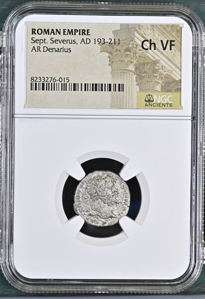 193-211年 ローマ帝国 セプティミウス・セウェルス デナリウス銀貨 NGC Ch VF