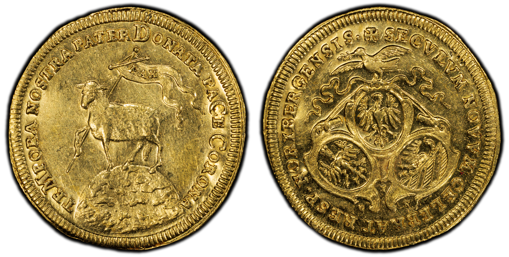 1700年 ドイツ ニュルンベルク ラムダカット 1ダカット金貨 PCGS AU55