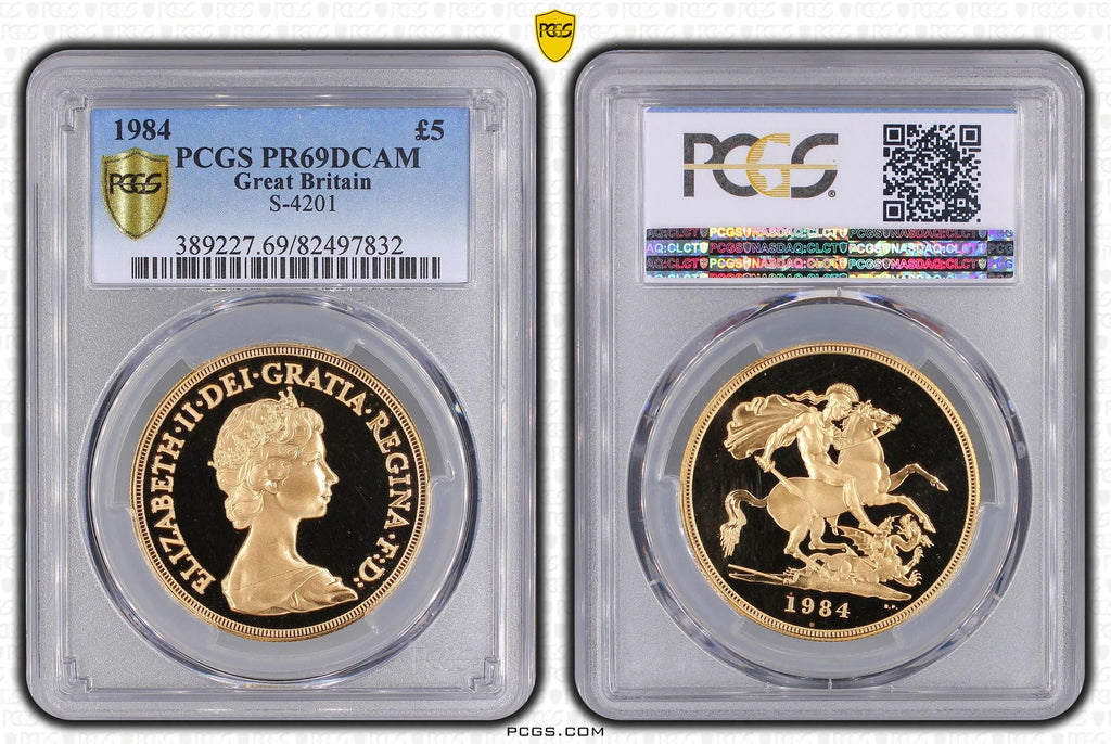 1984年 イギリス エリザベス2世 2ndポートレート 5ポンド金貨 PCGS PR69DCAM
