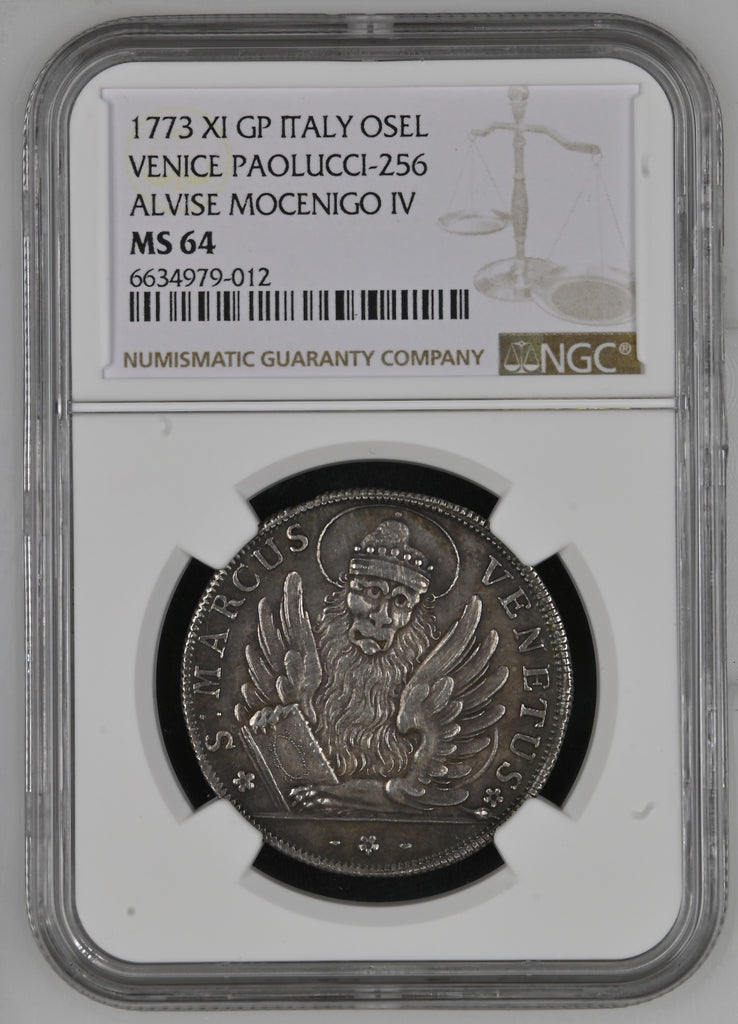 1773年 イタリア ヴェニス オセロー オゼッラ銀貨 NGC MS64