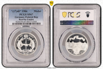 #アンティークコインギャラリア 1740年(1984年) ドイツ エムデン 銀メダル リストライク PCGS SP67