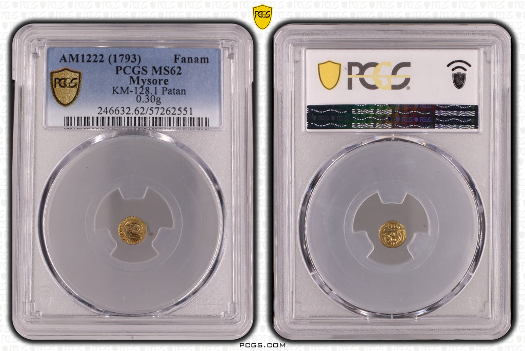 1793年 インド マイソール王国 ファナム金貨 PCGS MS62