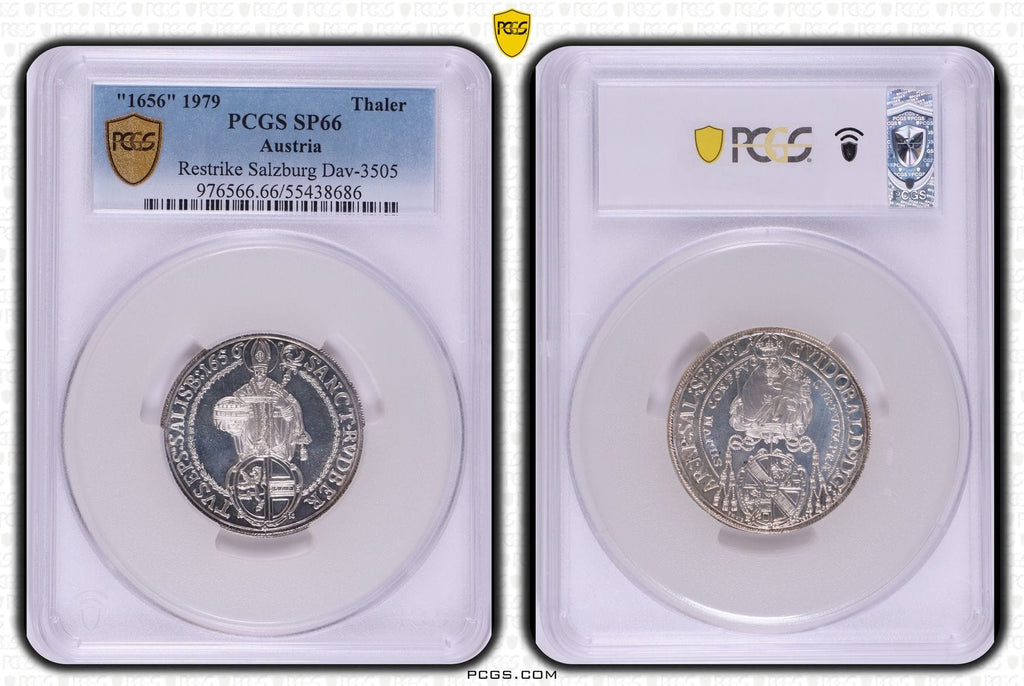 #アンティークコインギャラリア 【Top Pop】1656年(1979年) オーストリア ザルツブルク ターラー銀貨 リストライク PCGS SP66
