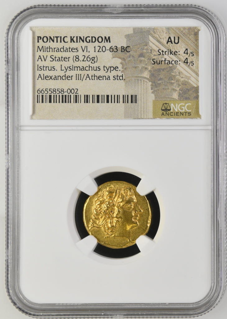 紀元前120-63年 ポントス王国 ミトリダテス6世 ステーター金貨 NGC AU Strike: 4/5 Surface: 4/5