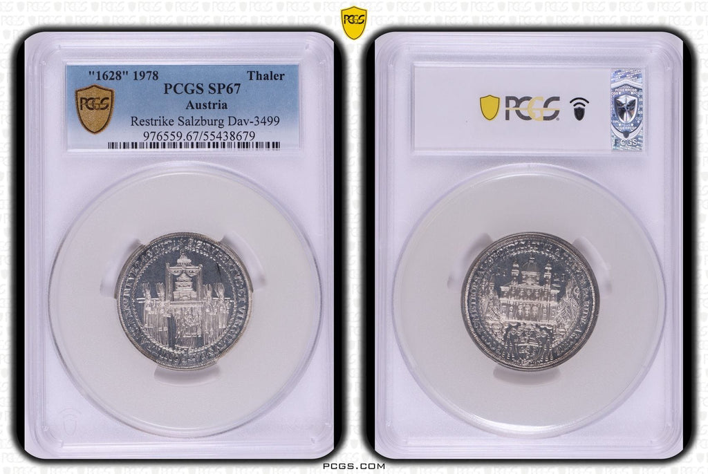 #アンティークコインギャラリア 【Top Pop】1628年(1978年) オーストリア ザルツブルク ターラー銀貨 リストライク PCGS SP67