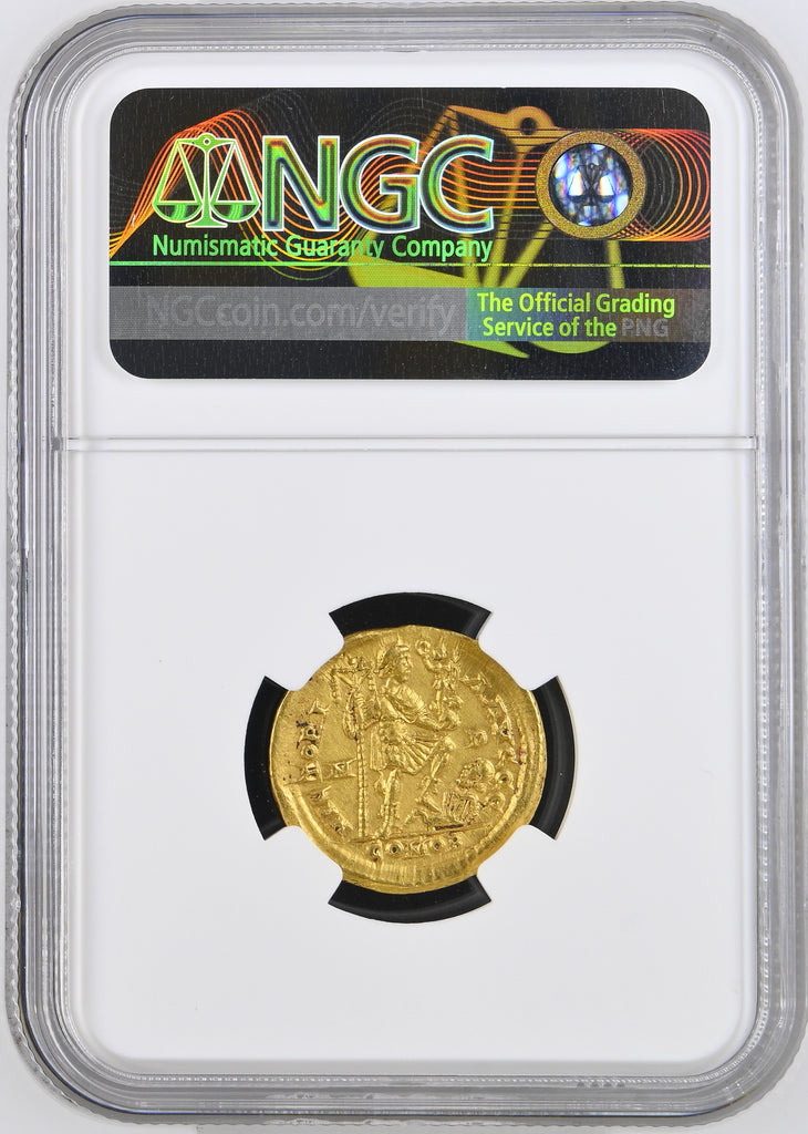 393-423年 ローマ帝国 ホノリウス ソリドゥス金貨 NGC XF 5/5- 3/5