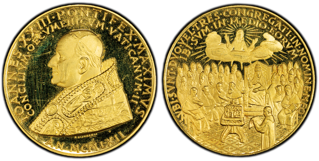 1962年 バチカン ヨハネ23世 金メダル 34.89g PCGS SP64
