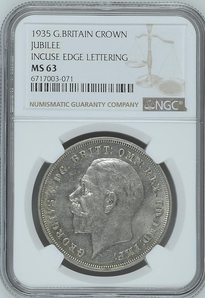 1935年 イギリス ジョージ5世 クラウン銀貨 NGC MS63