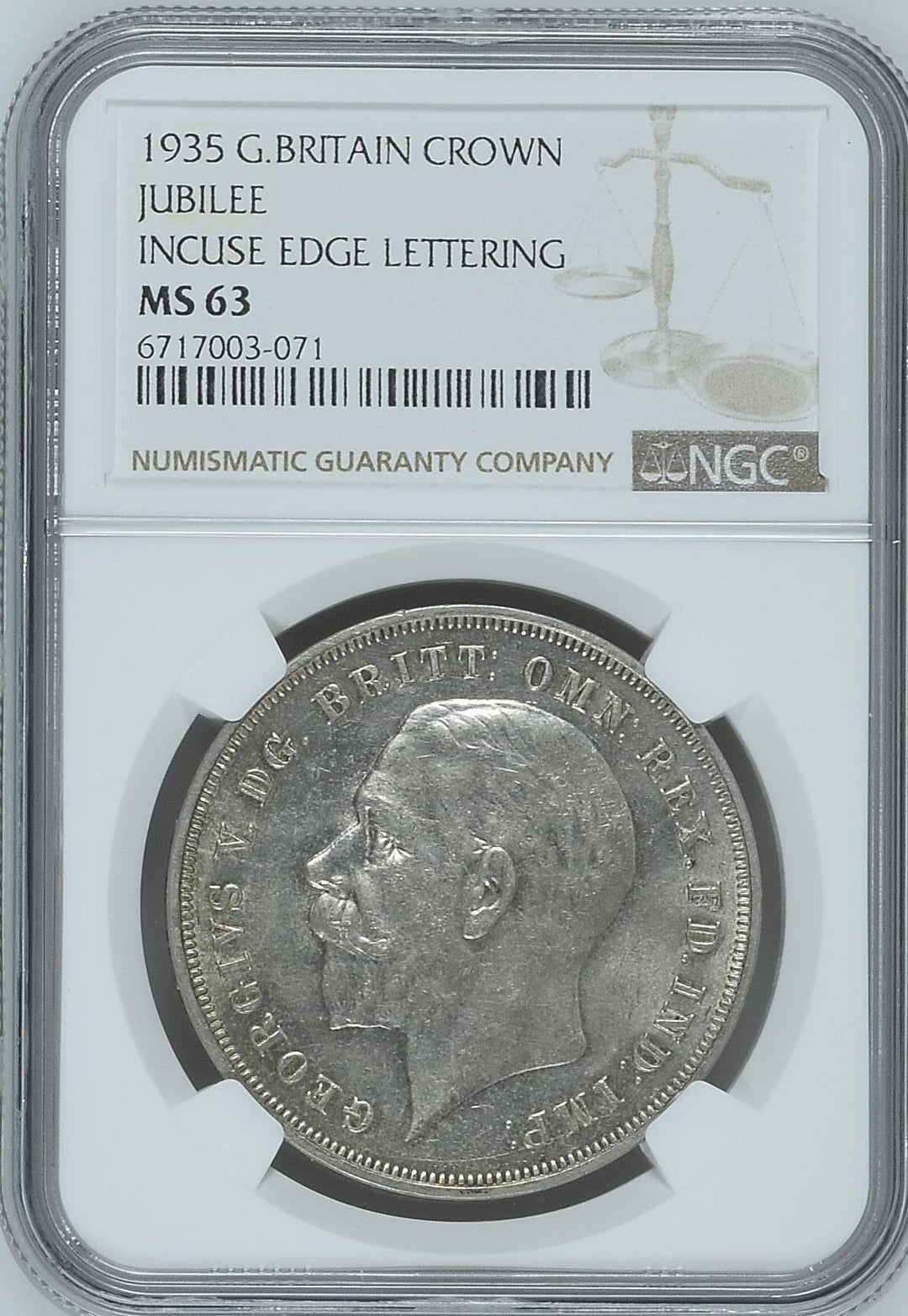 1935年 イギリス ジョージ5世 クラウン銀貨 NGC MS63 | 港区虎ノ門の