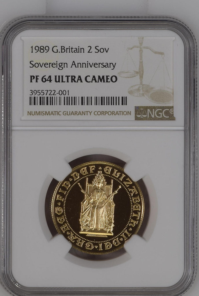 1989年 イギリス ソヴリン500周年 2ソヴリン金貨 NGC PF64UCAM