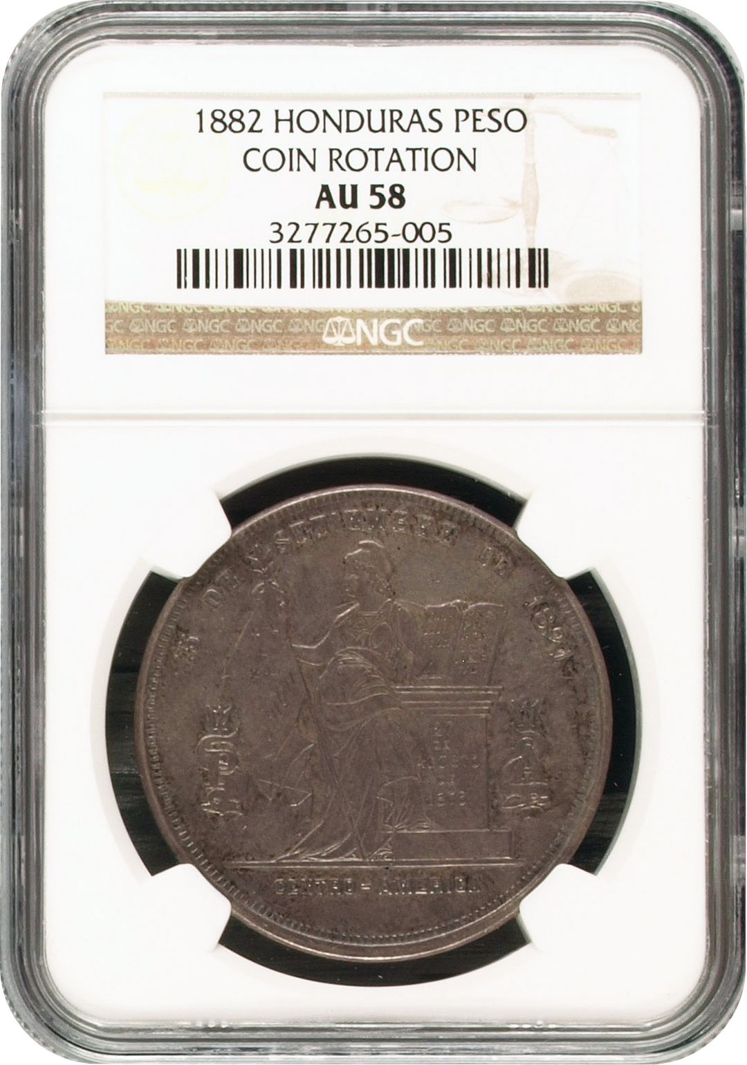 1882年 ホンジュラス ペソ銀貨 NGC AU58 | 港区虎ノ門のアンティーク