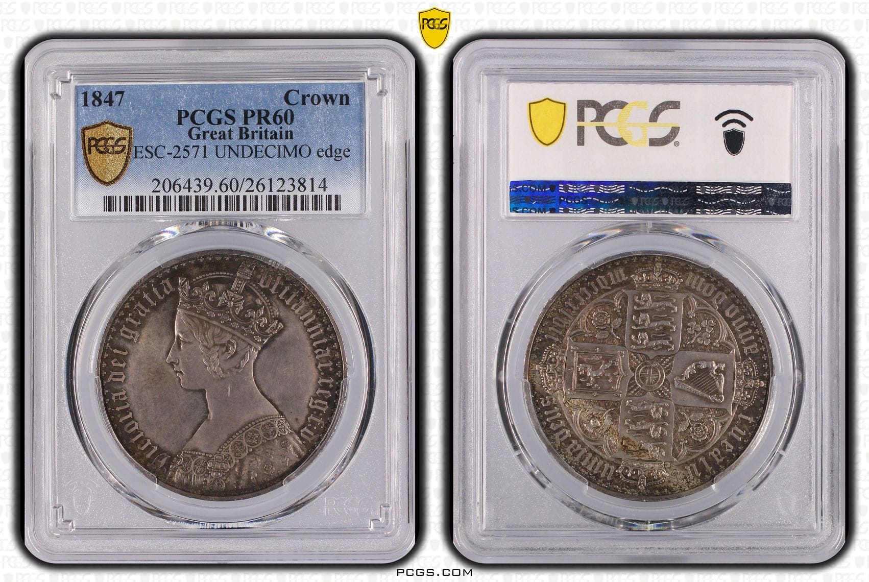 イギリス ヴィクトリア女王 ゴシッククラウン銀貨 1847年 1847年 イギリス ヴィクトリア女王 ゴシッククラウン銀貨 アンデシモ