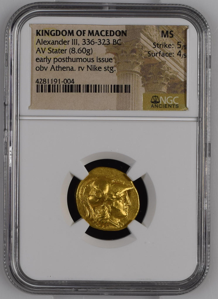 紀元前336-323年 マケドニア王国 アレキサンダー3世 ステーター金貨 NGC MS 5/5 - 4/5