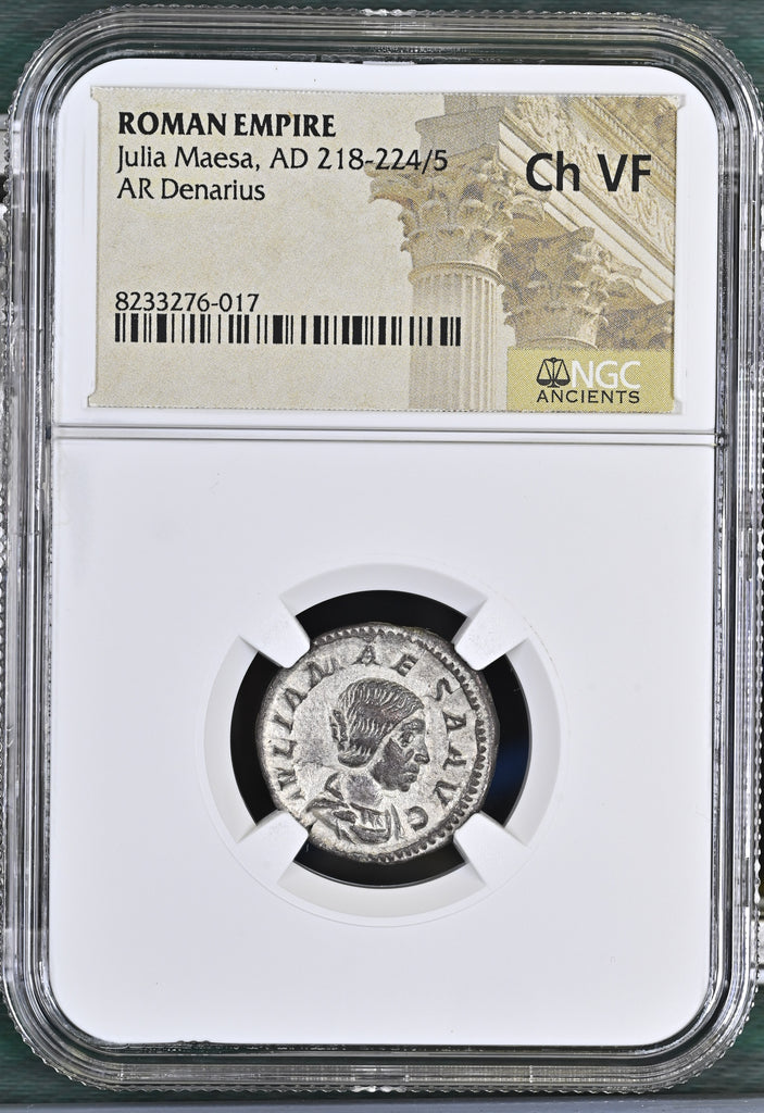古代 218年 - 224/5年 ローマ帝国 ユリア・マエサ デナリウス銀貨 NGC Ch VF
