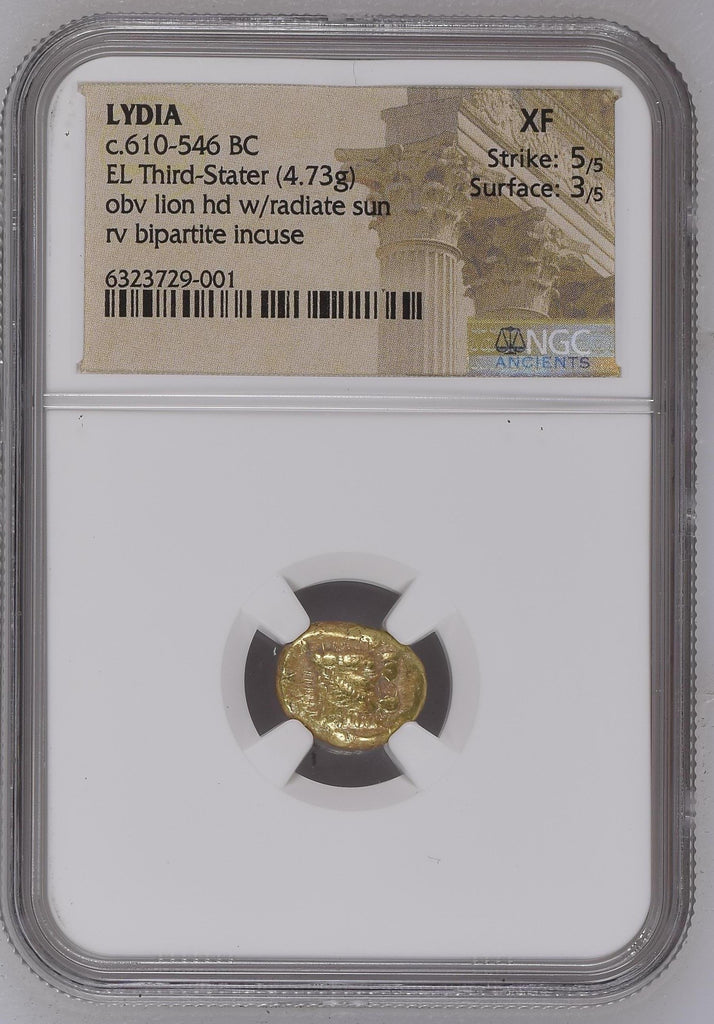 紀元前610-546年 古代 リディア 1/3ステーター エレクトラム貨 NGC XF Strike: 5/5 - Surface: 3/5