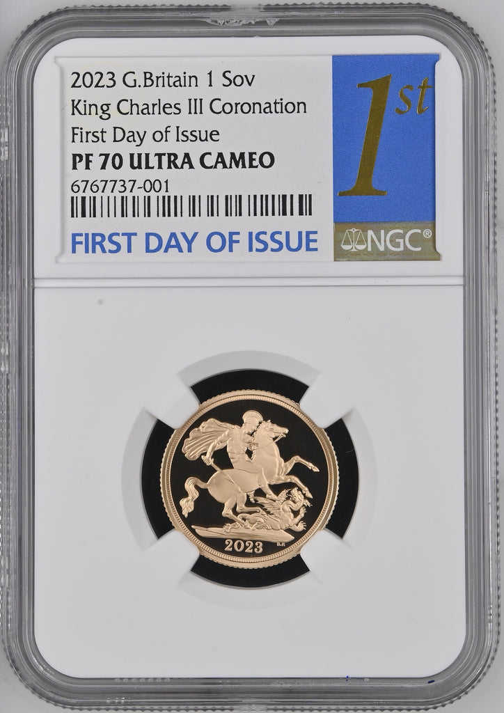 2023年 イギリス チャールズ3世 戴冠記念 ソヴリン金貨 NGC PF70UCAM FDI