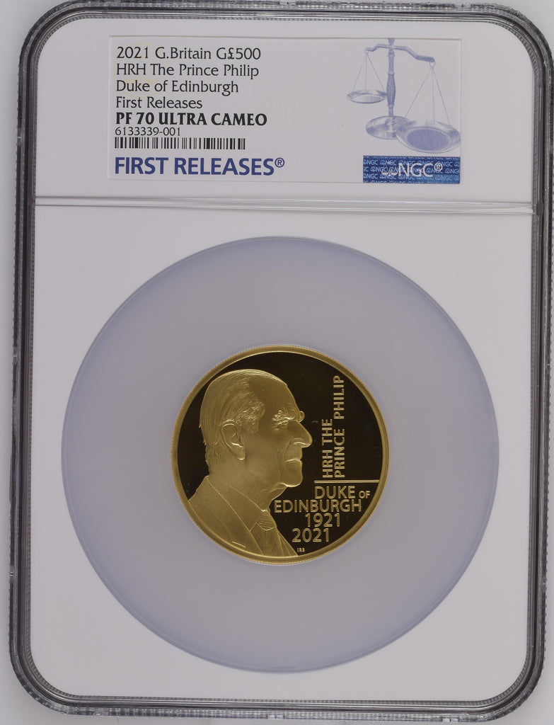 2021年 イギリス フィリップ皇太子追悼記念 5オンス 500ポンド金貨 NGC PF70UCAM First Releases