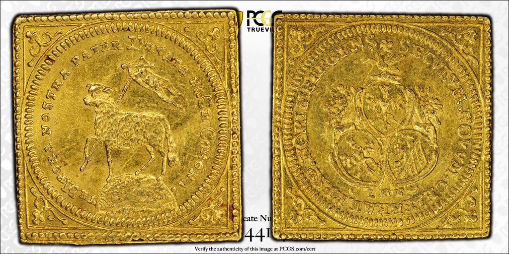 1700年 ドイツ ニュルンベルク ラムダカット 1ダカット金貨 クリッペ  PCGS MS61