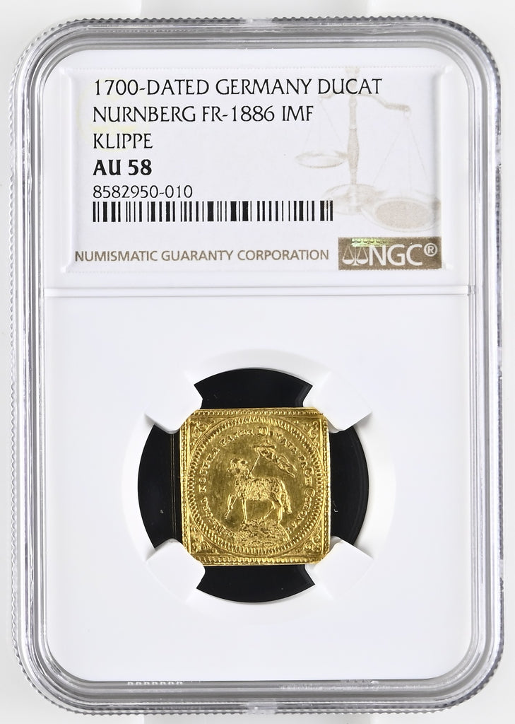 1700年 ドイツ ニュルンベルク ラムダカット 1ダカット金貨 クリッペ NGC AU58