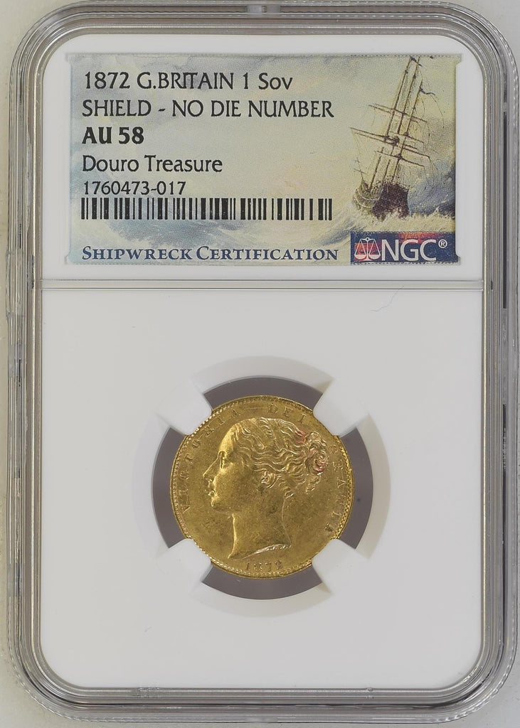 1872年 イギリス ヴィクトリア ソヴリン金貨 シールド ドウロトレジャー AU58