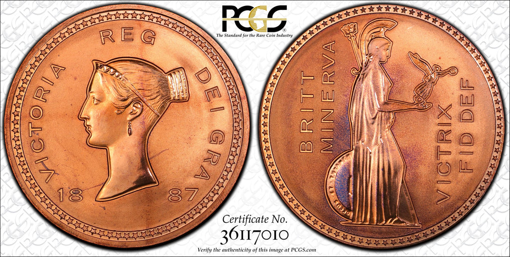 1887年銘 2008年 イギリス INAレトロイシュー ボノミ ファンタジー クラウン銅貨 PCGS PR67RD
