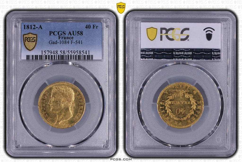 1812年A フランス ナポレオン1世 40フラン金貨 AU58