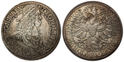 kosuke_dev 神聖ローマ帝国 オーストリア レオポルト1世 ターレル 銀貨 1980-86年【NGC MS65】