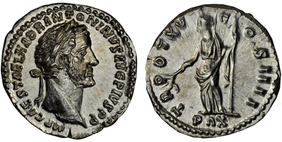 ローマ帝国 アントニヌス・ピウス デナリウス 138-161年 NGC Ch. MS