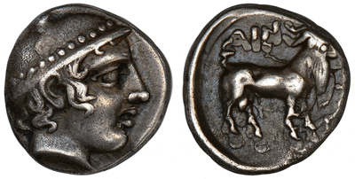 kosuke_dev 古代ギリシャ ヘルメス ディオボル銀貨 BC429-427/6 NGC XF