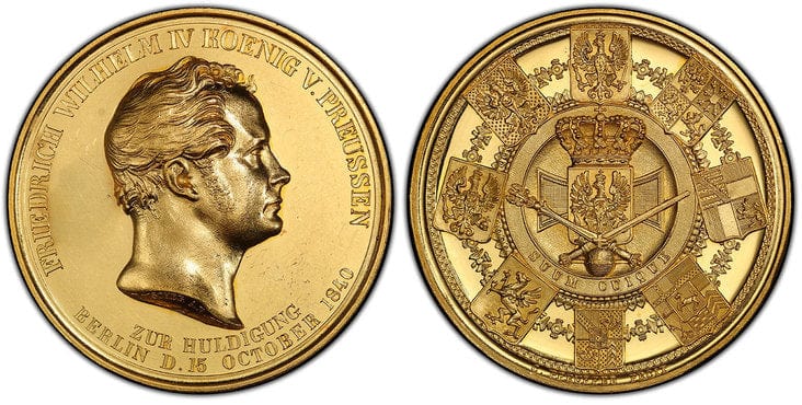 kosuke_dev ドイツ プロイセン フリードリヒ・ヴィルヘルム4世 12ダカット メダル 1840年 PCGS SP62