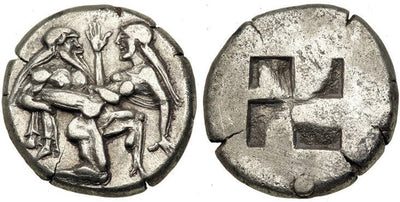 古代ギリシャ トラキア タソス ステーター銀貨 BC500-450年 NGC Ch. XF★