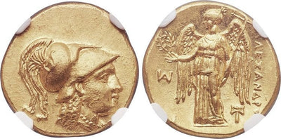 古代ギリシャ マケドニア アレクサンドル3世 アテナ ステーター金貨 紀元前336-323年 NGC MS