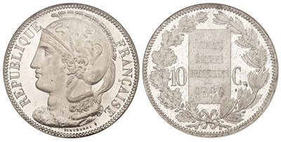 フランス 10サンチーム 1848年 NGC MS64