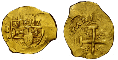 kosuke_dev スペイン フェリペ4世 4エスクード金貨 1665-1700年 NGC XF45
