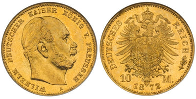 kosuke_dev ドイツ プロイセン ヴィルヘルム1世 10マルク金貨 1872-A年 NGC MS65