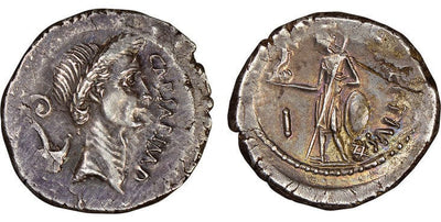 kosuke_dev ローマ帝国 ユリウス・カエサル デナリウス貨 紀元前44年 NGC Ch. AU