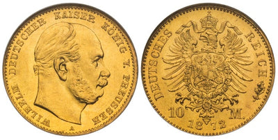 kosuke_dev ドイツ プロイセン ヴィルヘルム1世 10マルク金貨 1872-A年 NGC MS65