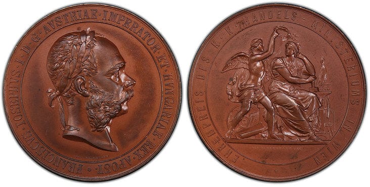 アンティークコインギャラリア オーストリア フランツ・ヨーゼフ1世 メダル 1906年 PCGS SP63BN