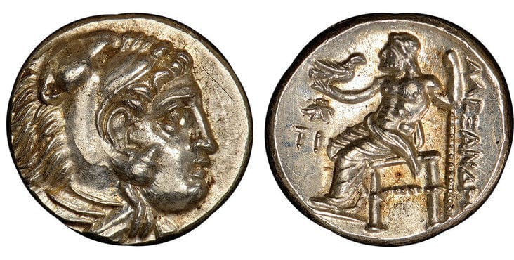 古代ギリシャ マケドニア王国 アレクサンダー大王 BC336-323年 ドラクマ NGC Ch. MS