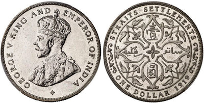 kosuke_dev イギリス 海峡植民地 エドワード7世 1ドル銀貨 1919年 PCGS PR66