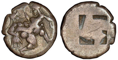 kosuke_dev 古代ギリシャ タソス ニンフ ドラクマ銀貨 BC500-450年 NGC Ch. F
