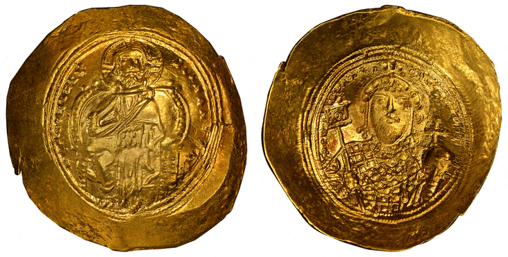 ビザンツ帝国 コンスタンティヌス9世 ヒスタメノン ノミスマ金貨 1042-1055年 NGC MS
