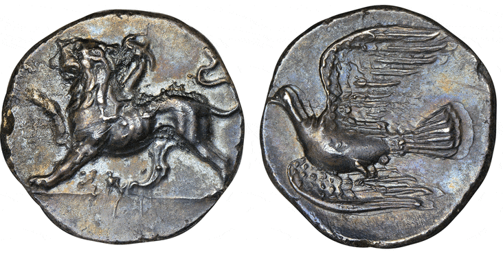 古代ギリシャ シキオン トリオボル 銀貨 紀元前350-280年 NGC Ch. AU