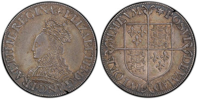 アンティークコインギャラリア グレートブリテン イングランド エリザベス1世 シリング銀貨 1561-1566年 PCGS AU53