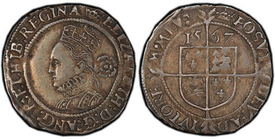 アンティークコインギャラリア グレートブリテン イングランド エリザベス1世 3ペンス銀貨 1567年 PCGS XF45