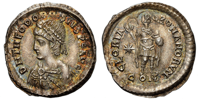 kosuke_dev 東ローマ帝国 テオドシウス2世 デナリウス貨 408-420年 NGC MS