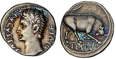 ローマ帝国 アウグストゥス アウレウス金貨 BC27-AD14年 NGC VF