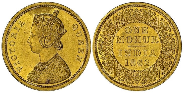 kosuke_dev イギリス領インド帝国 ヴィクトリア女王 1Mohur 1862年【NGC MS62】