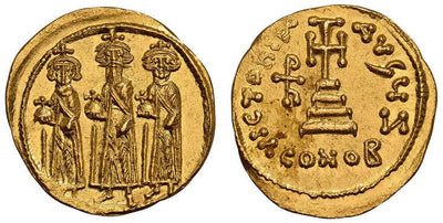 アンティークコインギャラリア ビザンツ帝国 ヘラクレイオス 610-641年 ソリダス 金貨 NGC MS